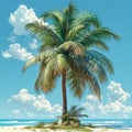 A tropical palm tree, AI generated