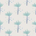 Tropical palm tree seamless pattern. Tropic backdrop. Abstract contemporary modern trendy vector illustration Royalty Free Stock Photo