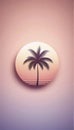 A tropical palm tree wall mural, Ai generated image Royalty Free Stock Photo