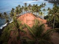 Tropical Palm Trees at Coconut Hill, Mirissa, Sri Lanka - Aerial Photograph Royalty Free Stock Photo