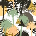 Tropical palm trees seamless background