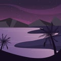 tropical palms beach night scene natural landscape Royalty Free Stock Photo