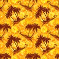 Tropical Palms Silhouettes Seamless Royalty Free Stock Photo