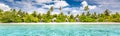 Tropical panorama, beach landscape. Luxury resort panoramic background. Royalty Free Stock Photo