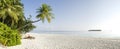 Tropical panoramic view of Ihuru Island Maldives Royalty Free Stock Photo