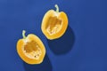 Tropical Papaya Halves Isolated on blue Royalty Free Stock Photo