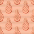 Tropical paper pineapple. Summer exotic jungle fruit pattern