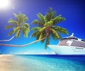 Tropical Paradise Beach Cruise Ocean Concept Royalty Free Stock Photo
