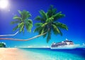 Tropical Paradise Beach Cruise Ocean Concept Royalty Free Stock Photo