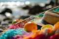 Tropical Paradise, Beach Gear Beckons for Leisure Royalty Free Stock Photo