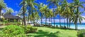 Tropical luxury resort a nd beach of Mauritius island Royalty Free Stock Photo