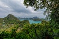 tropical paradise,Bird eye view of Angthong national marine park, koh Samui,Thailand. Royalty Free Stock Photo