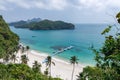 tropical paradise,Bird eye view of Angthong national marine park, koh Samui,Thailand. Royalty Free Stock Photo