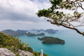 tropical paradise,Bird eye view of Angthong national marine park, koh Samui,Thailand. Royalty Free Stock Photo