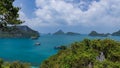 tropical paradise,Bird eye view of Angthong national marine park, koh Samui,Thailand. Royalty Free Stock Photo