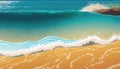 Tropical Paradise: An Idyllic Beachscape with Vibrant Illustrative Vector Art AI-Generated Design Royalty Free Stock Photo