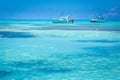 Tropical paradise: idyllic beach with sailboat, Punta Cana, Dominican Republic