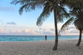 Tropical Paradise, man on a tropical beach looking out to sea