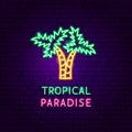 Tropical Paradise Neon Label