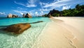 Tropical Paradise: Pristine Beach in Seychelles Royalty Free Stock Photo