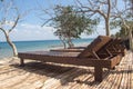 Tropical paradise resort in Mozambique at coast of Indian Ocean, perfect view on the ocean