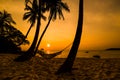 Tropical paradise: sunset at the seaside Royalty Free Stock Photo
