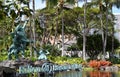 Tropical Park on the Island Oahu, Waikiki Beach, Hawaii Royalty Free Stock Photo