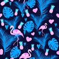 Tropical party seamless pattern. Royalty Free Stock Photo