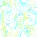 Tropical Pastel Seamless Pattern. Summer Jungle