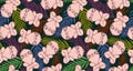 Tropical pattern with cute sloth