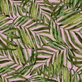 Tropical pattern, green palm, watercolor leaves