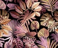 Tropical pattern painted with shiny paints Royalty Free Stock Photo