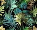 Tropical pattern painted with shiny paints Royalty Free Stock Photo