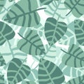 Tropical pattern, palm leaves seamless vector floral background. Royalty Free Stock Photo