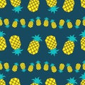 Tropical pattern with pineapples in flat style. Sweet summer background. Vector pineapple illustration