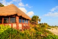 Tropical pavillion on the beach of Carribean sea Royalty Free Stock Photo