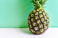 Tropical Pineapple Isolated on Green Background Royalty Free Stock Photo