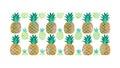 Tropical Pineapple Pattern: Exotic Fruit, Summer Refreshing Design, vector design Generative AI Royalty Free Stock Photo