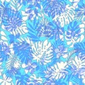 Tropical plant seamless pattern illustration,