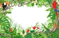 Tropical Plants and Birds Frame