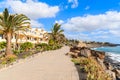 Tropical plants on Playa Blanca coastal promenade Royalty Free Stock Photo