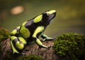 Tropical poison dart frog from the Amazon rain forest in Colombia