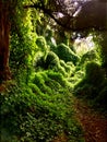 Tropical path leading to a secret garden landscape Royalty Free Stock Photo
