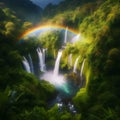 tropical rainforest with waterfall Royalty Free Stock Photo