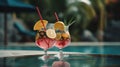 Tropical refreshment, Enjoy exotic cocktails by the sparkling pool, a taste of paradise