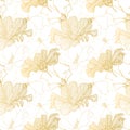 Vector tropical repeating seamless pattern. Abstract hand drawn exotic flowers on white background. Textile print.