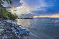 Tropical Resort Cove at Sunset Royalty Free Stock Photo