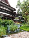 Tropical resort lobby garden landscaping