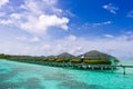 Tropical resort stilt houses