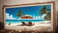 Tropical Retreat A Charming Beach Cabana on National Beach Day.AI Generated